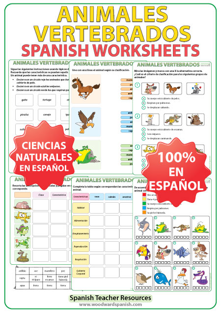 Animales Vertebrados - Spanish Worksheets Animales Vertebrados - Spanish Worksheets