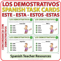 Los Adjetivos Demostrativos - Este, Esta, Estos, Estas - Spanish Task Cards - Demonstrative Adjectives Los Adjetivos Demostrativos - Este, Esta, Estos, Estas - Spanish Task Cards - Demonstrative Adjectives