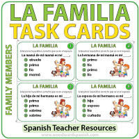 Spanish Family Members - Task Cards - Miembros de la Familia en español Spanish Family Members - Task Cards - Miembros de la Familia en español