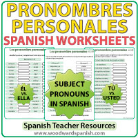 Spanish subject pronouns worksheets - pronombres personales Spanish subject pronouns worksheets - pronombres personales