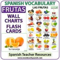 Spanish Vocabulary - Fruit: Flash Cards and Chart Spanish Vocabulary - Fruit: Flash Cards and Chart