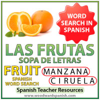 Spanish Fruit Word Search - Sopa de letras de las frutas Spanish Fruit Word Search - Sopa de letras de las frutas
