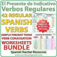 Spanish Present Tense Regular Verbs Worksheets - Presente de Indicativo Spanish Present Tense Regular Verbs Worksheets - Presente de Indicativo