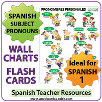 Spanish subject pronouns flash cards and charts Spanish subject pronouns flash cards and charts